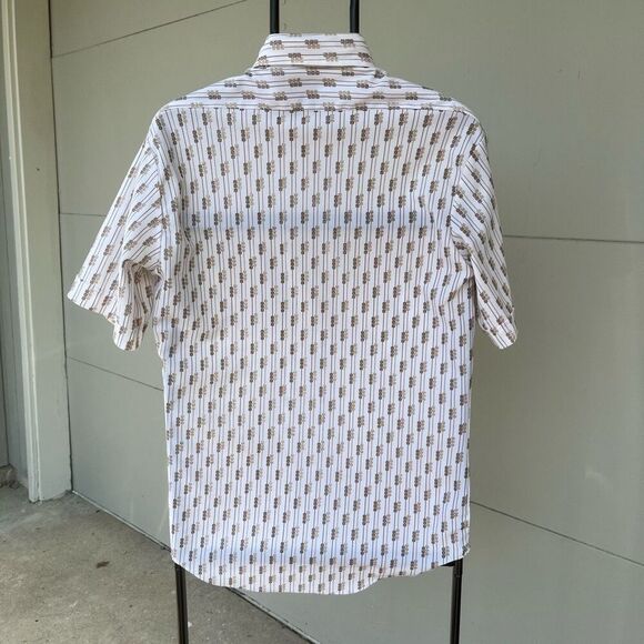 Vintage 1970s Sears Men’s Store Poly Knit Dress Shirt, Geometric, Sz M/L - Picture 5 of 6